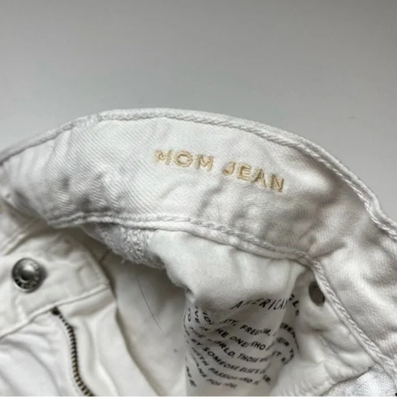 American Eagle Outfitters • White Destructed Mom Jeans - Picture 2 of 4